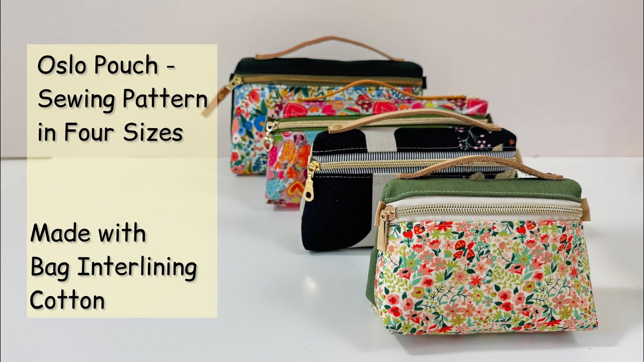 Oslo Pouch Sewing Pattern - made with bag interlining cotton.