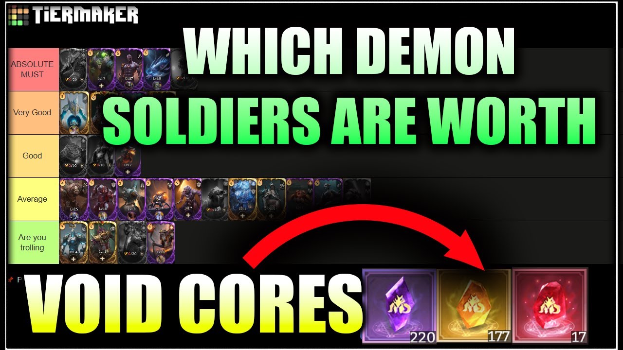 WHICH DEMON SOLDIERS DESERVE YOUR VOID CORES | WATCHER OF REALMS |