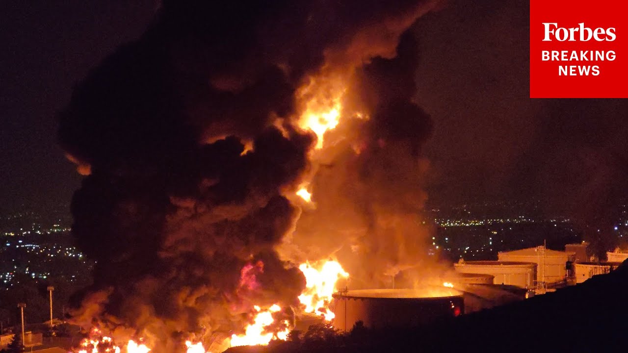 RAW VIDEO: Shahran Oil Depot In Tehran, Iran, Is Hit By Israeli Strikes
