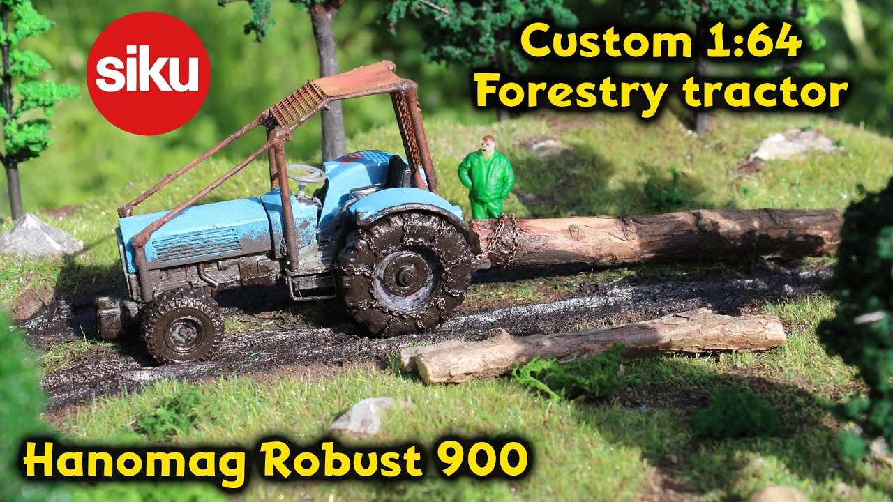 Siku Hanomag Robust 900 custom 1:64 forestry tractor