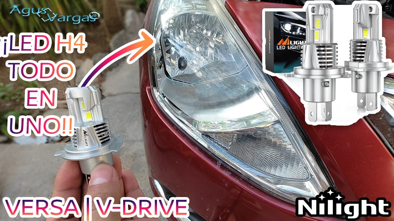 INSTALANDO LED H4 NISSAN VERSA/V-DRIVE @Nilight MS1 SIN CABLES NI DRIVERS | Agus Vargas