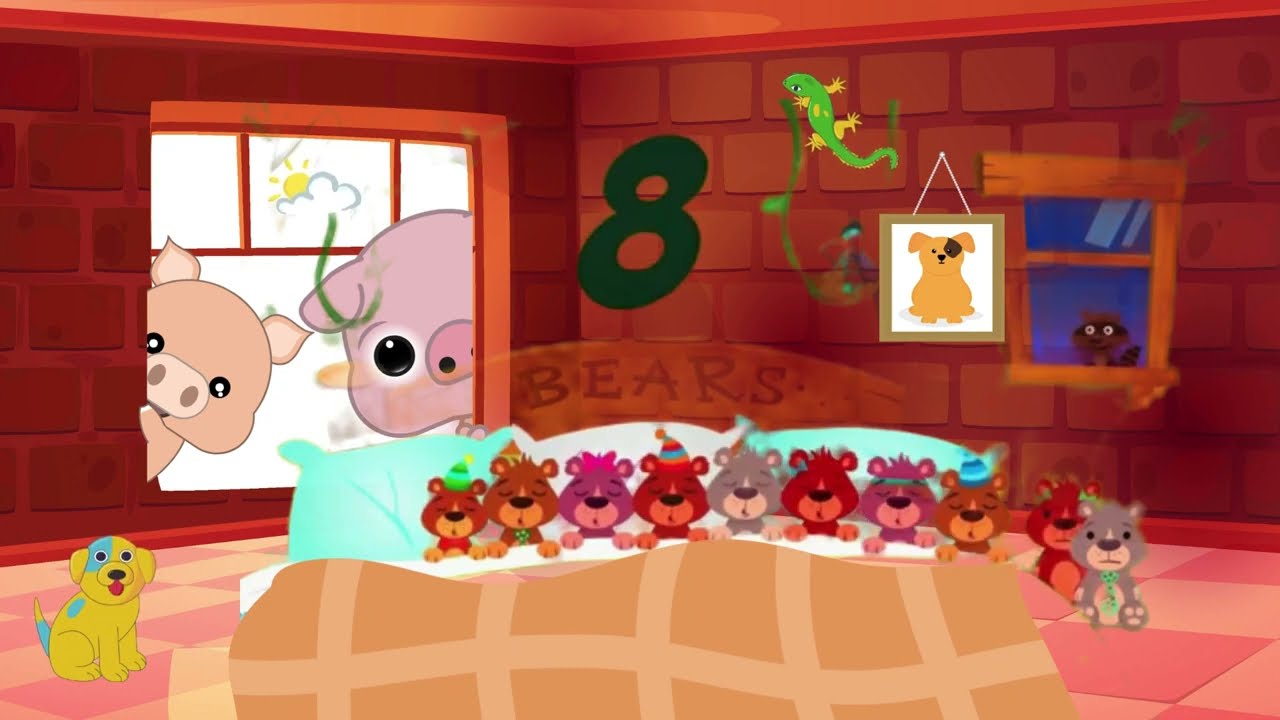 Ten Bears In Bed | Super Simples Song | Nursery Rhymes