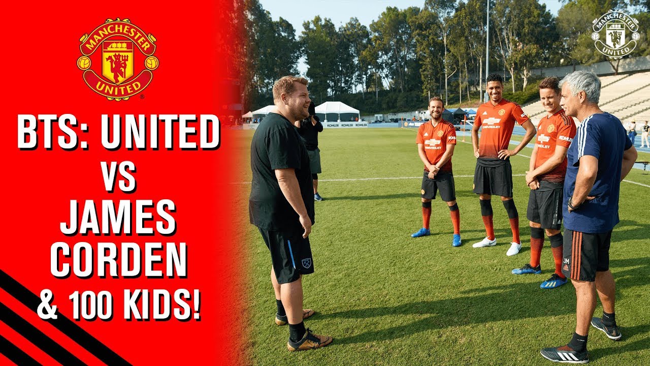 Behind The Scenes | Manchester United vs. James Corden & 100 Kids! | The Late Late Show | BTS
