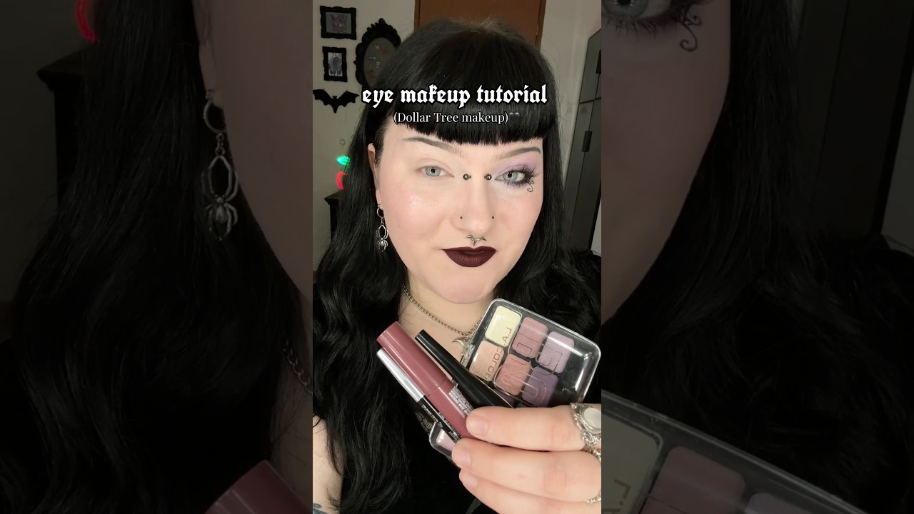 Урок по макияжу глаз с использованием всех продуктов Dollar Tree 🕸️🖤