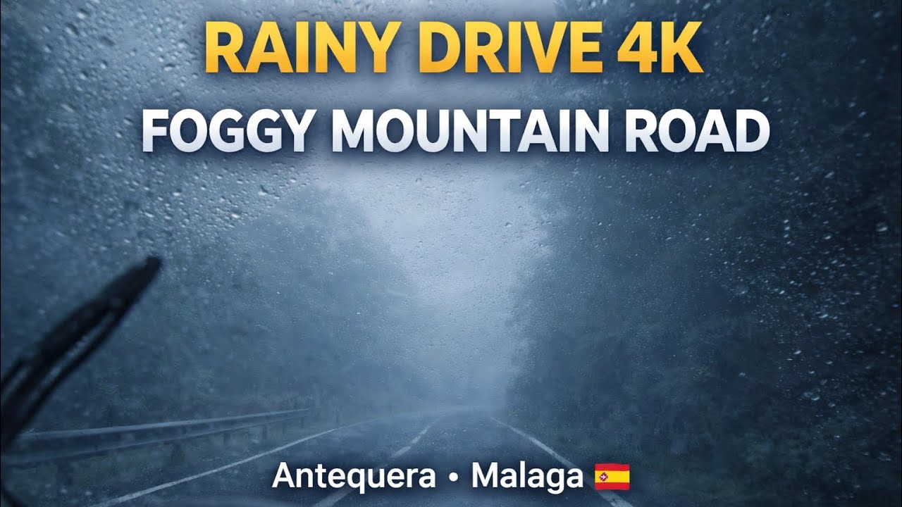 Scenic Drives 4K – Rainy & Foggy Mountain Road | Relaxing POV Drive - El Torcal de Antequera Málaga 