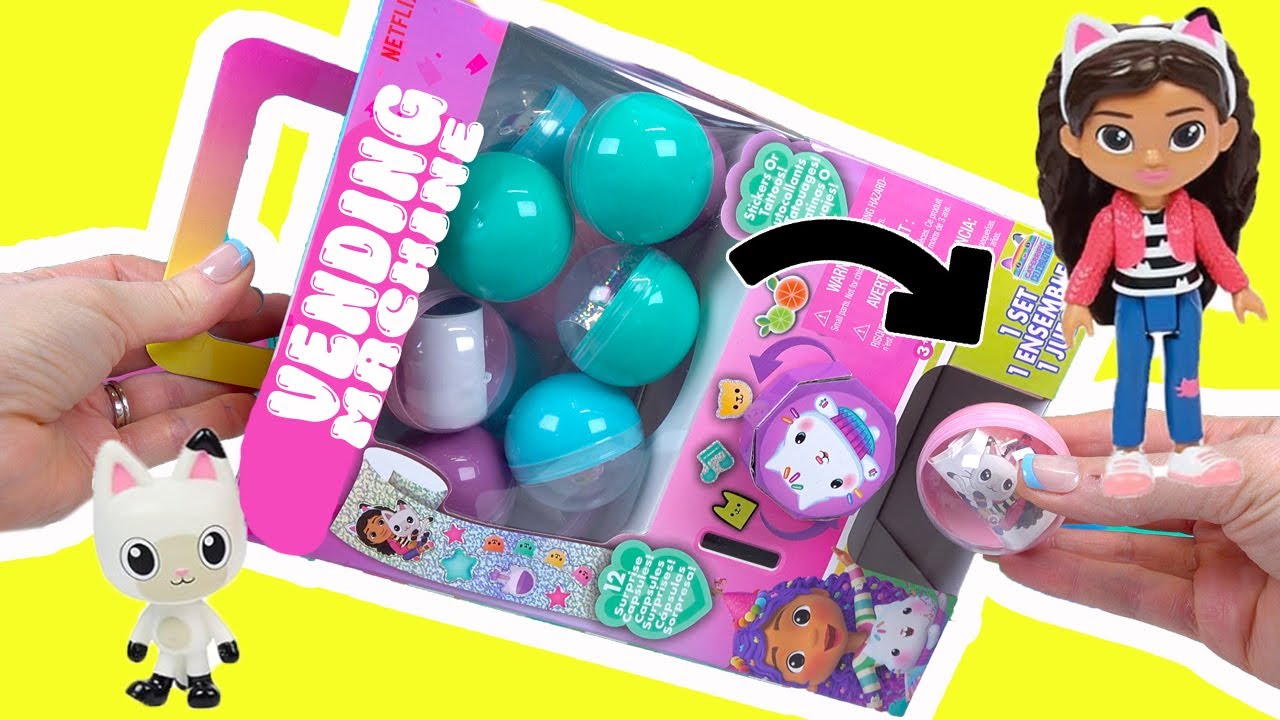 Gabby's Dollhouse Movie Surprise Vending Machine Activity with Pandy, Cakey, DJ, Mercat