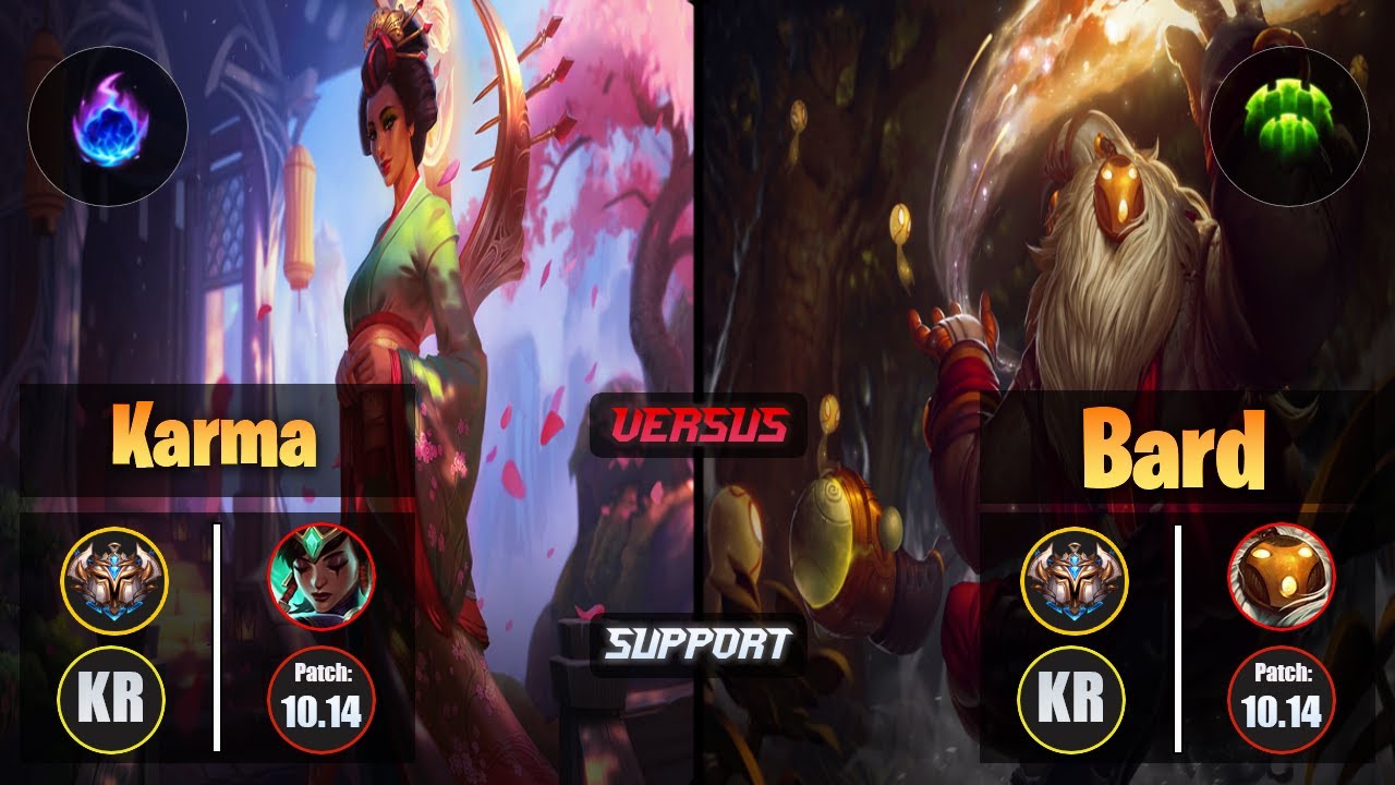 Challenger KARMA [Arcane Comet] (Support) VS  BARD - Challenger KR Patch 10.14