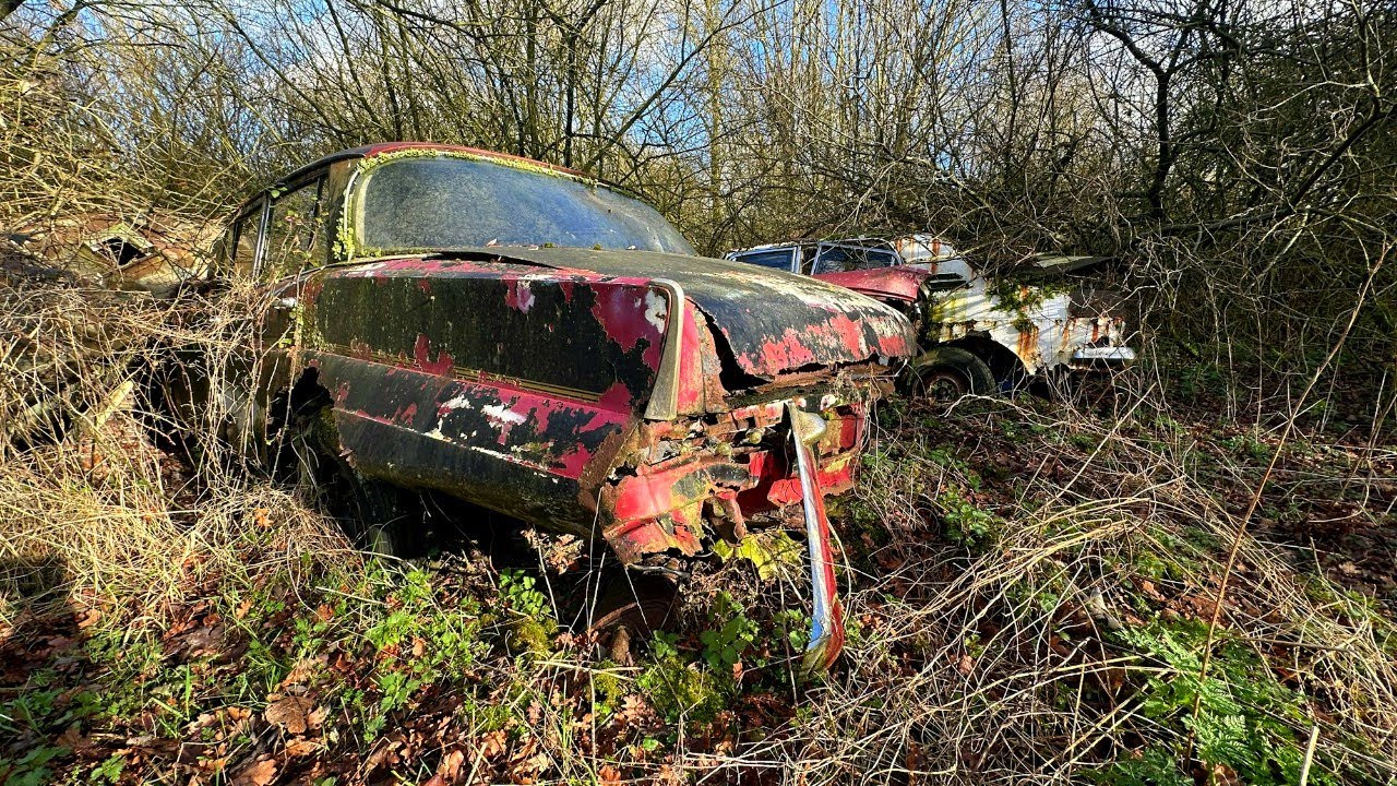 ABANDONED car graveyard left 30 years - abandoned places uk