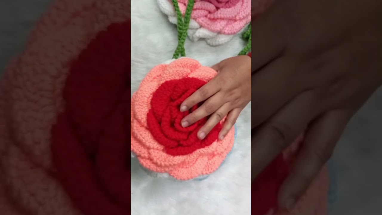 Crochet Rose Bag... my Rose Pop bag#crochet #bag#Rose#Aesthetic#treanding#Rosepop#handmade
