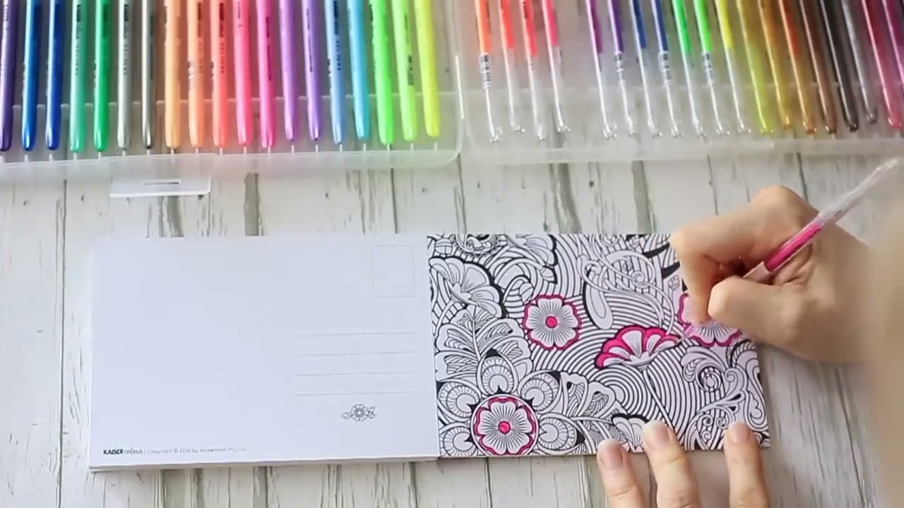 Kaisercraft Gel Pens and Post Card Colouring in Books