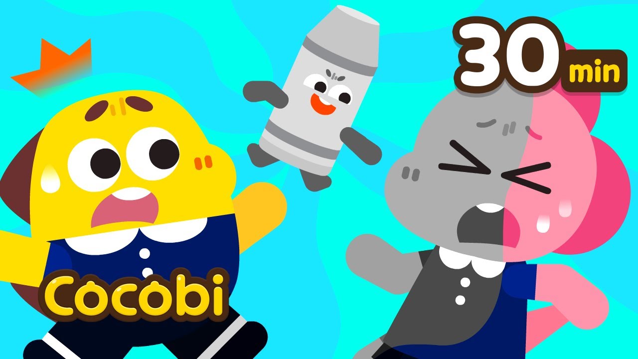 ¡Ayuda! ¡El crayón gris está llevándose los colores!😱🌈 | Canciones de Color para Niños | Cocobi