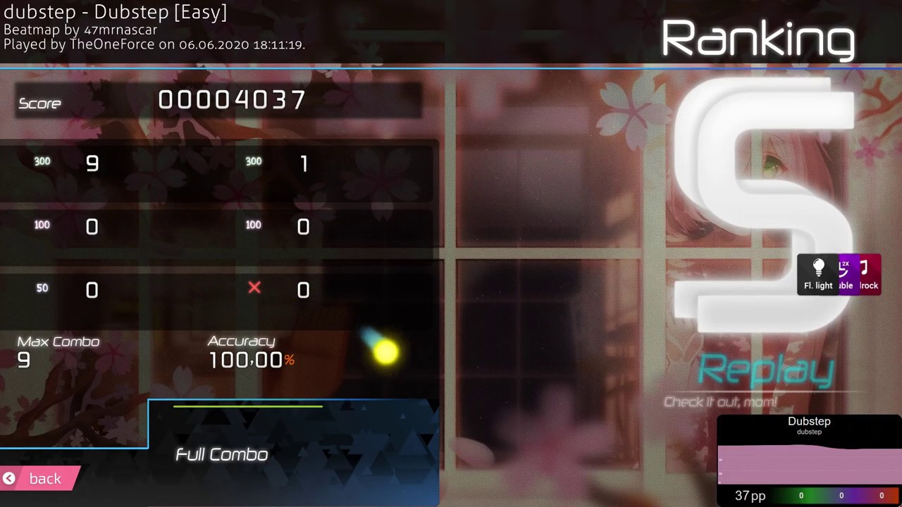 [1.37⭐] TheOneForce | dubstep - Dubstep [Easy] +DTHRFL SS 100.00% {37pp if RANKED FC}