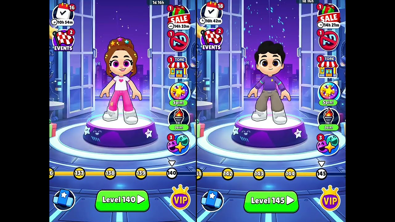 KOOPLY RUN GAMEPLAY Boys VS Girls 4K Walkthrough 