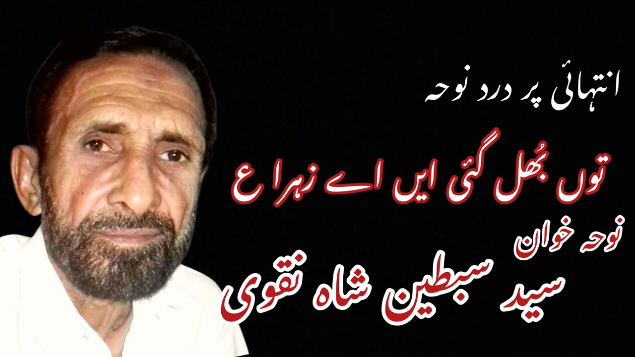 Noha Syed Sibtain Shah Khushab| Tu bhul gyi ayn ay Zahra haq dendy baba na dendy