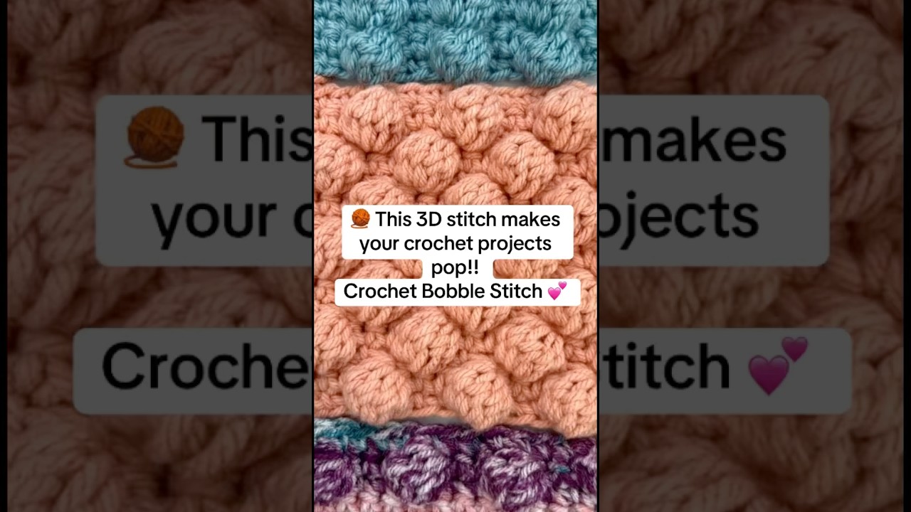 🧶 Learn the Bobble Stitch! Easy crochet tutorial for beginners to add texture to blankets + more ✨