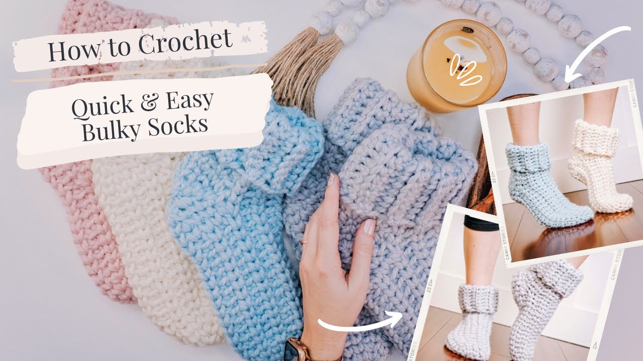 How to Crochet Bulky Slipper Socks