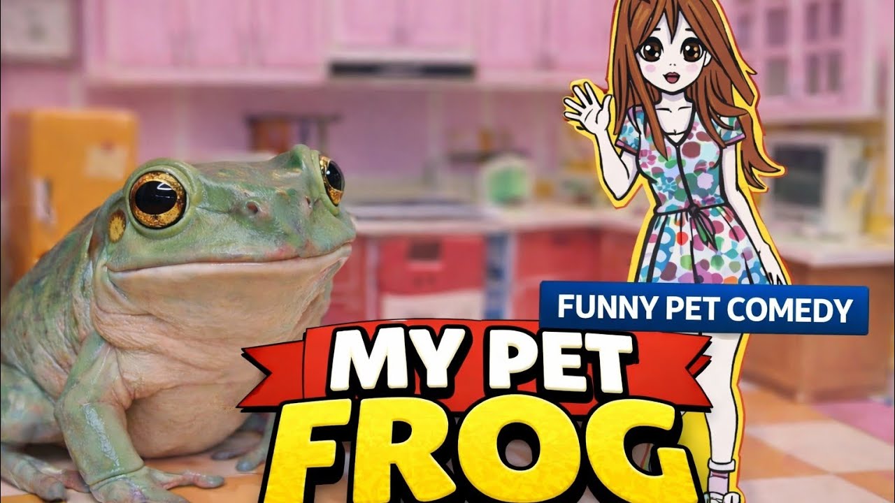 My Pet Frog Goes Crazy in a Cute Pink Kitchen | Funny Frog Video