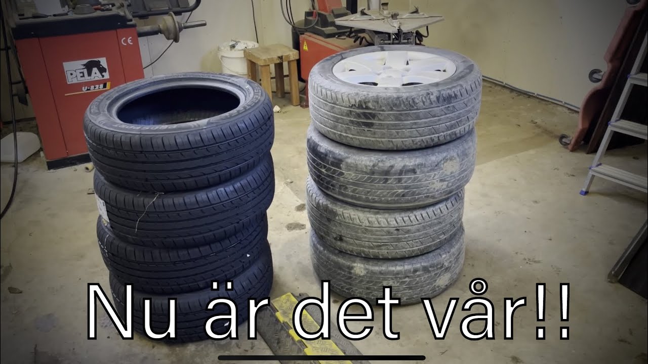 Kränger och balanserar däck.