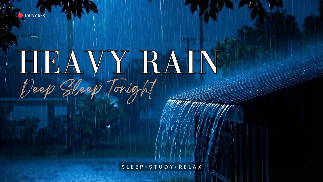 1 Hour Heavy Rain Sounds on Tin Roof 🌧️ Deep Sleep, Study & Relaxation