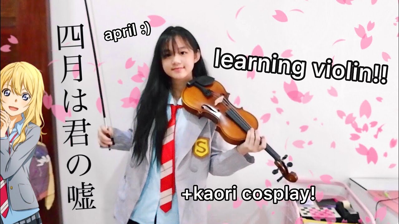 learning violin because of anime!! + diy kaori cosplay :)