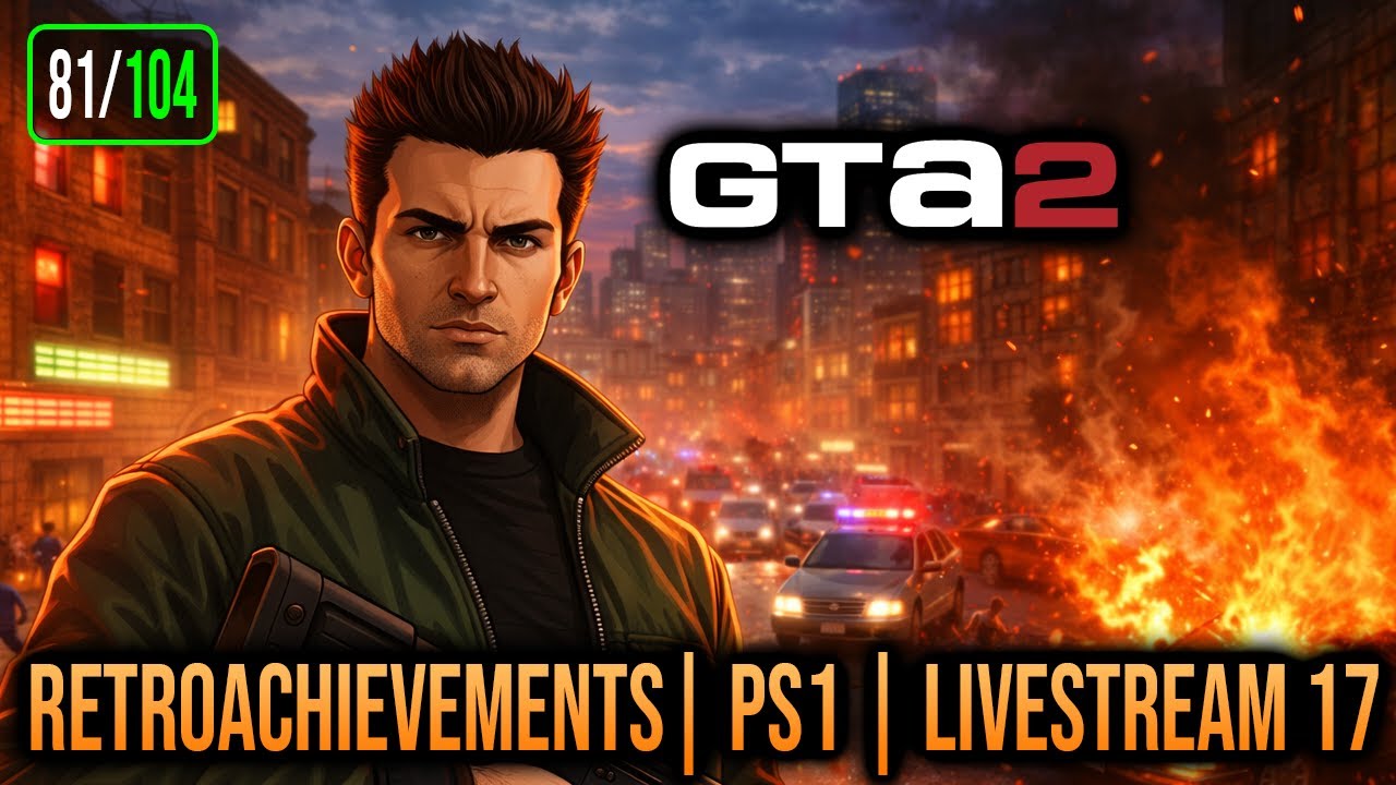 🔴[LIVE - HORIZONTAL] JOGOS CLÁSSICOS PS1 - GTA 2 - RETROACHIEVEMENTS - EP17