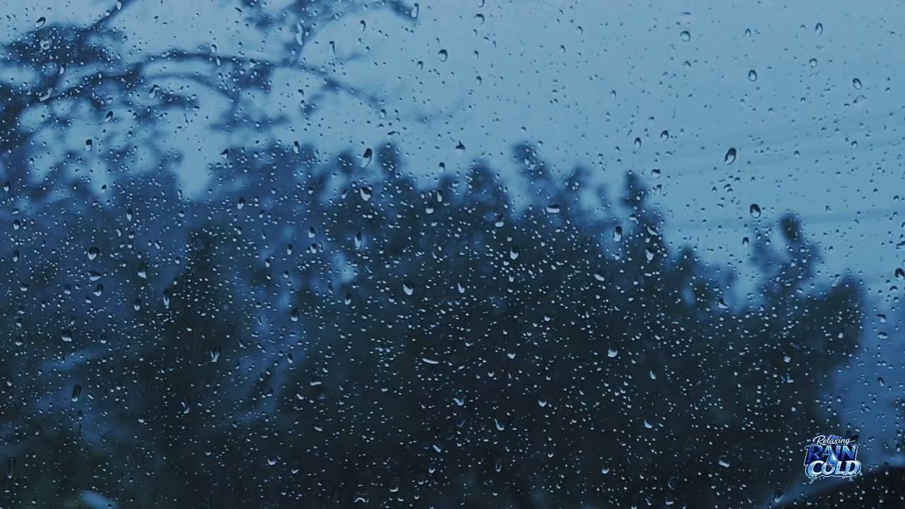 Rain sounds on window for sleep 