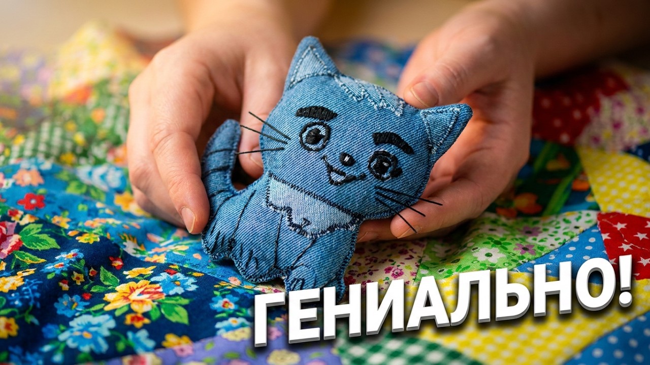 Быстрый супер-способ: Разрезалка с лоскутным котенком» Создайте уютную аппликацию из обрезков ткани