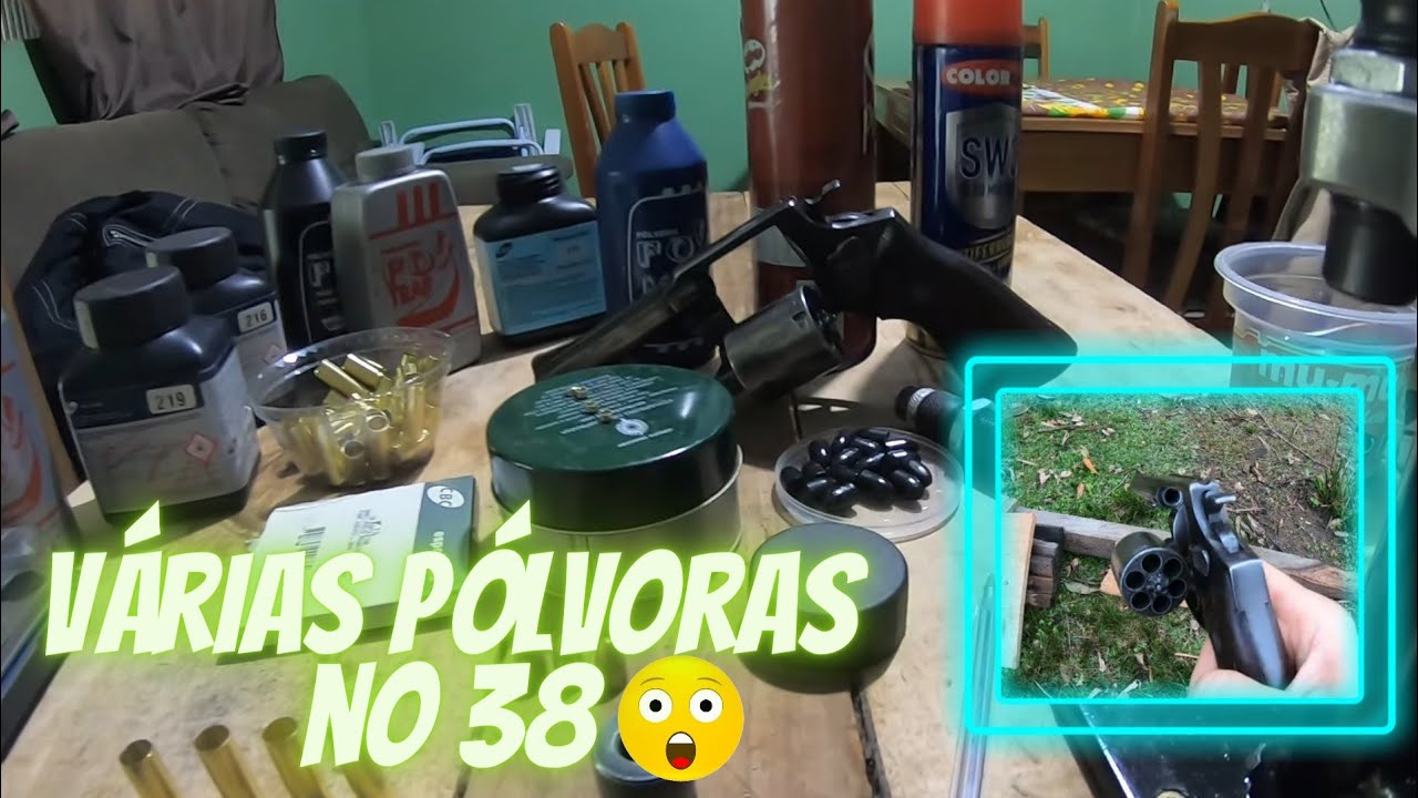 Testei  todos os tipos de  pólvoras no 38 Spl.,  impressionante o que deu!!! ..😲