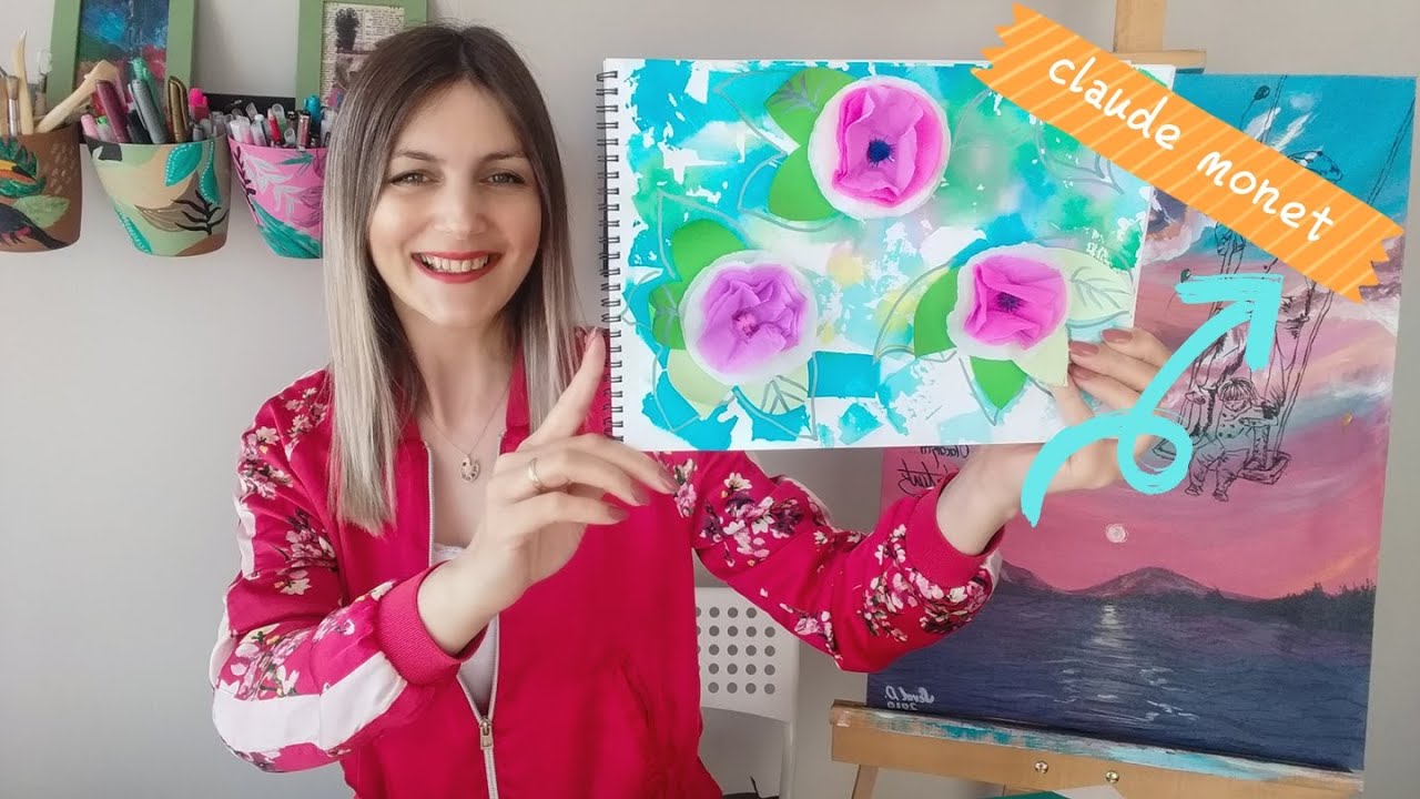 Claude Monet kimdir? How to draw Monet's water lilies for kids? Monet ve nilüfer çiçekleri