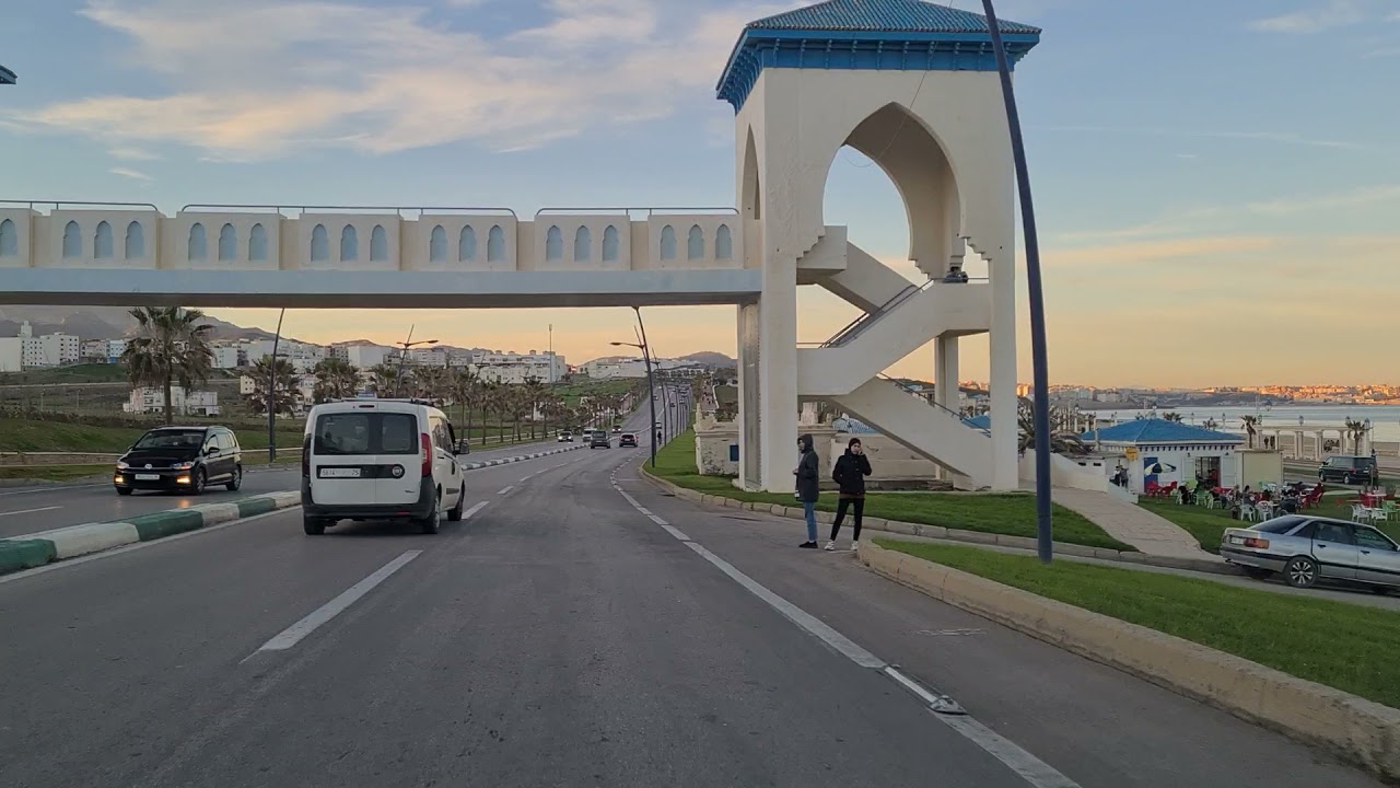 Driving around Tetouan, Morocco. Martil, M'Diq, Marina Smir, Fnideq