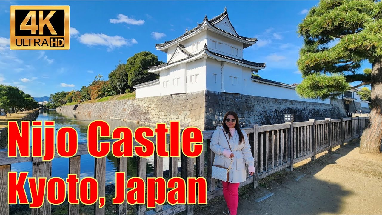Walking tour of beautiful Nijo Castle in Kyoto, Japan