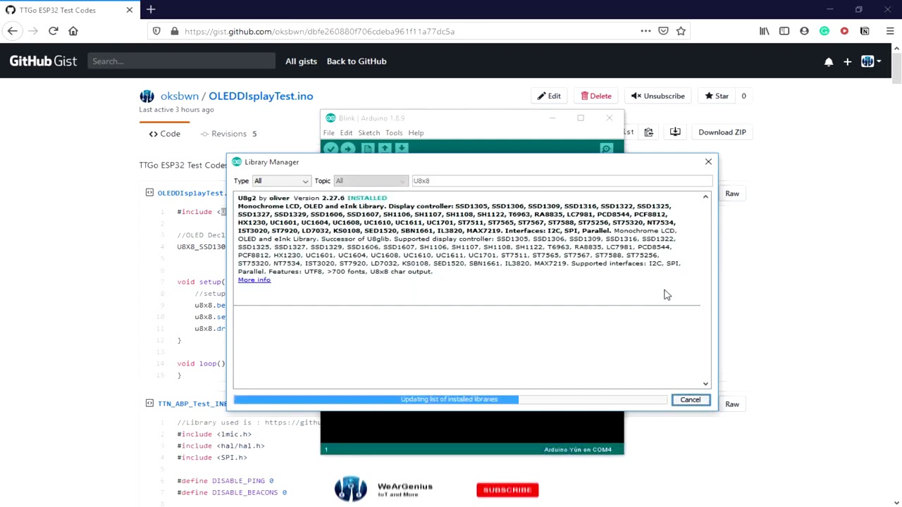 TTGO ESP32 LoRa Module OLED Display Interaction