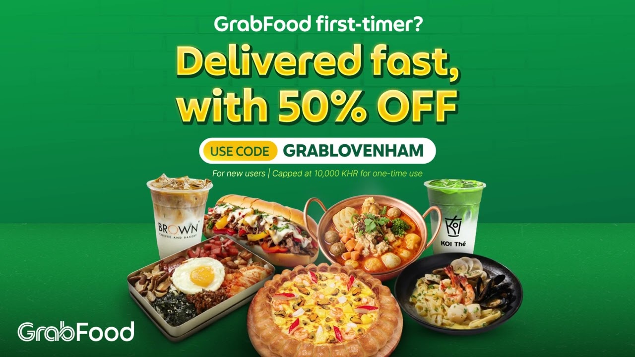 New to GrabFood? 🎉 Get 50% OFF Your First Order with Code GRABLOVENHAM! 💚🍔