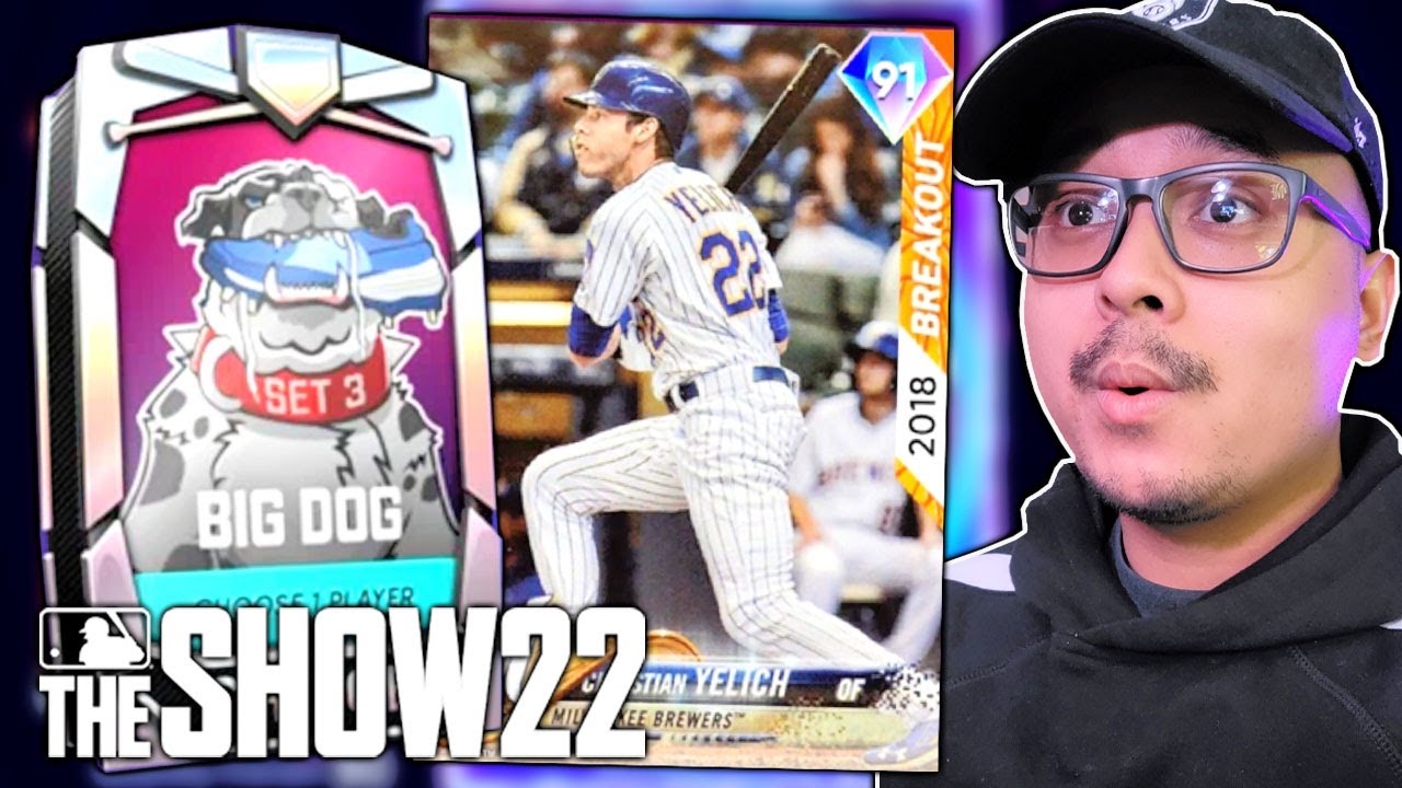 (Diamond Pulls) OPENING NEW SET 3 BIG DOG PACKS FOR 91 YELICH! MLB The Show 22 Pack Opening