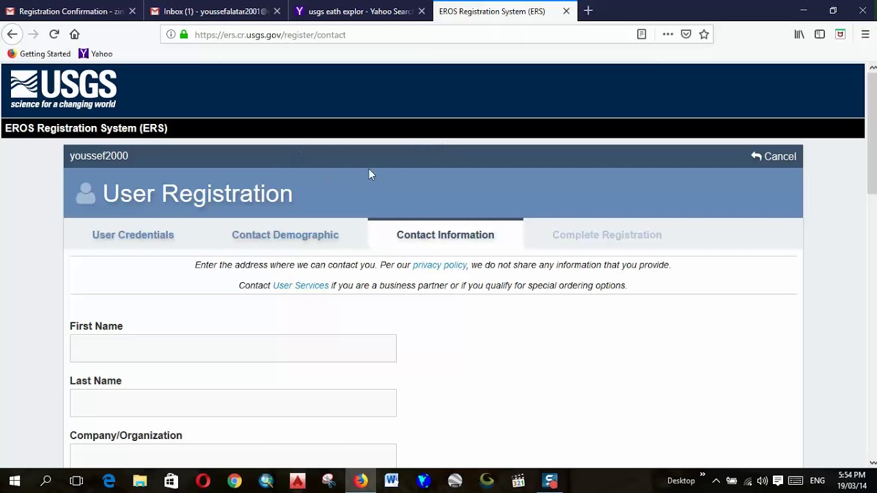 How to Register in Usgs_كيفية التسجيل في موقع هيئة المساحة الجيولوجية الامريكية