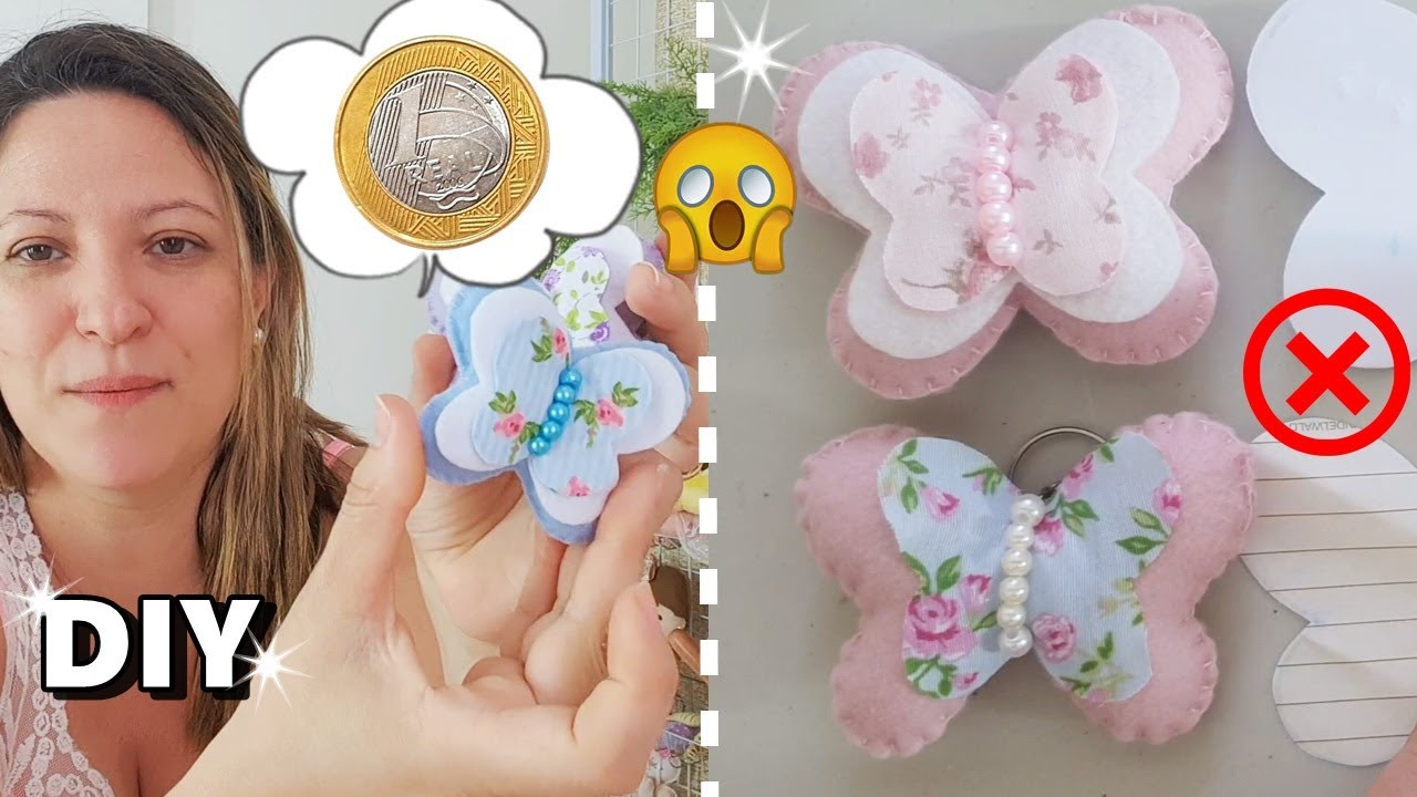 Faço MUITOS e VENDO TODOS! Super Ideia de Lembrancinha Chaveiro borboleta LInda LUCRE MUITO