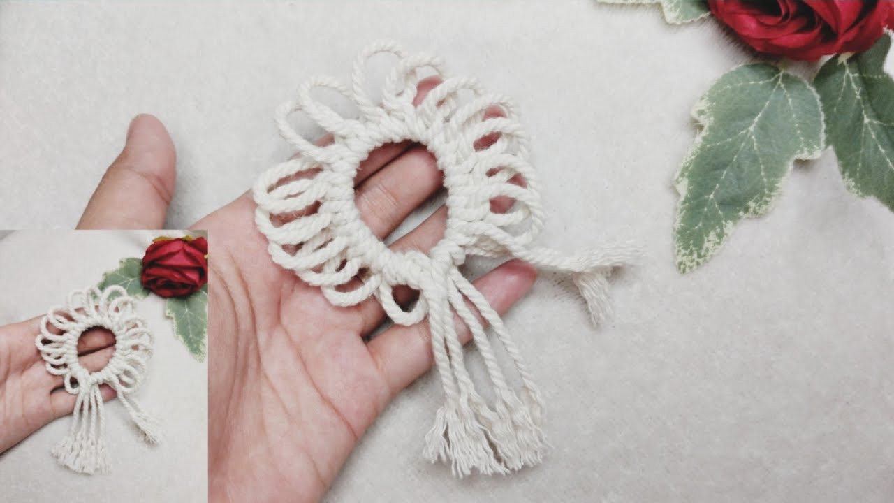 DIY Macrame Flower Ornaments No Ring for Beginners