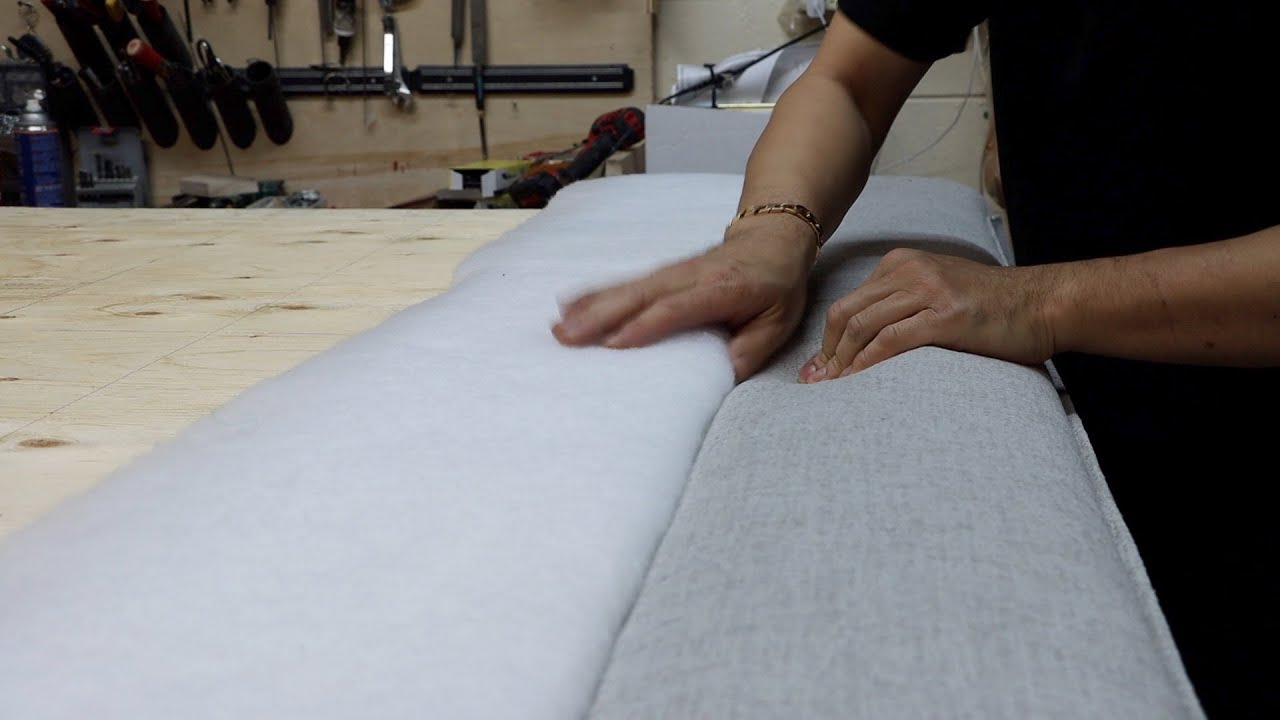 How to upholster a channel tufted headboard