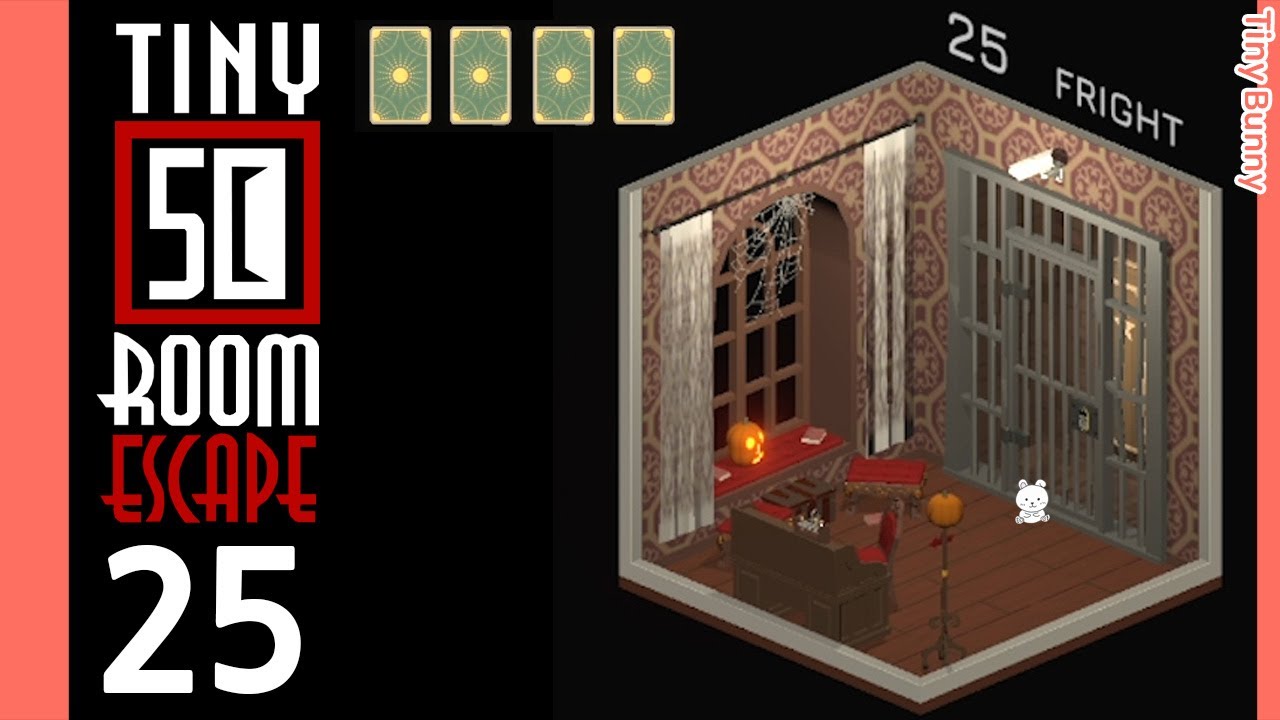 50 Tiny Room Escape 25 Fright Walkthrough (4 Cards)
