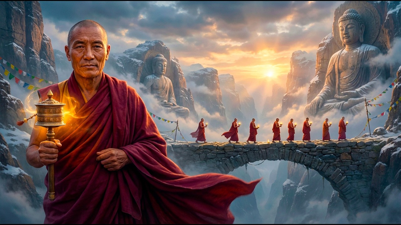 Tibetan Monks Chanting in a Hanging Cliff Monastery | Powerful Mountain Mantra for Deep Calm