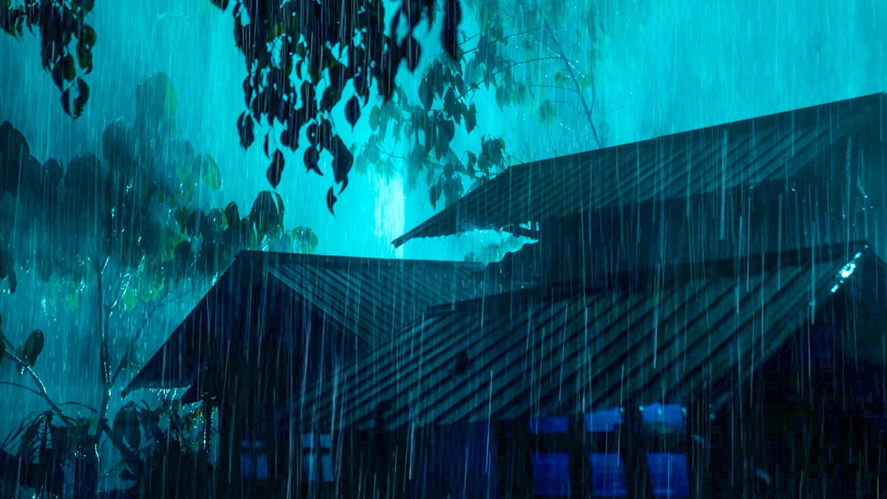 Fall Asleep Immediately with Rain Sounds and Thunderstorms on Tin Roof All Night Long