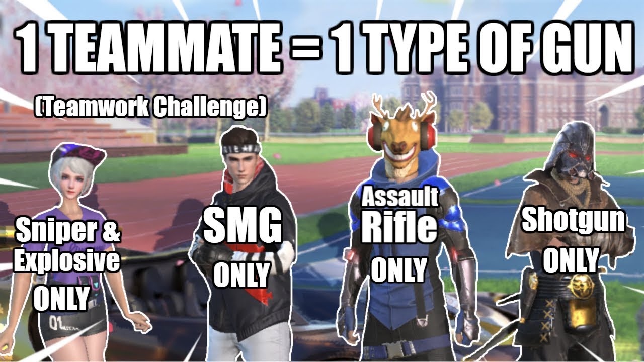 1 PERSON = 1 GUN CHALLENGE! // *ULTIMATE* Teamwork Challenge! // Rules of Survival Mobile
