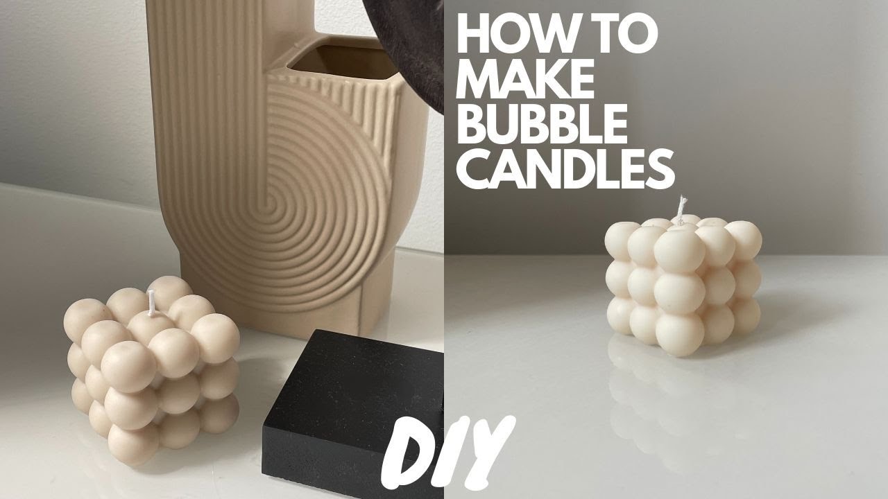 BUBBLE CANDLE TUTORIAL, DIY make the perfect AESTHETIC BUBBLE CANDLE with me- KYRI STUDIO VLOG #4