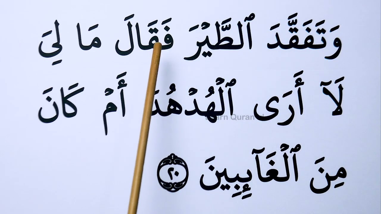 Learn To Recite surah An Naml verse 17-31 with BIG FONT TEXT QURAN