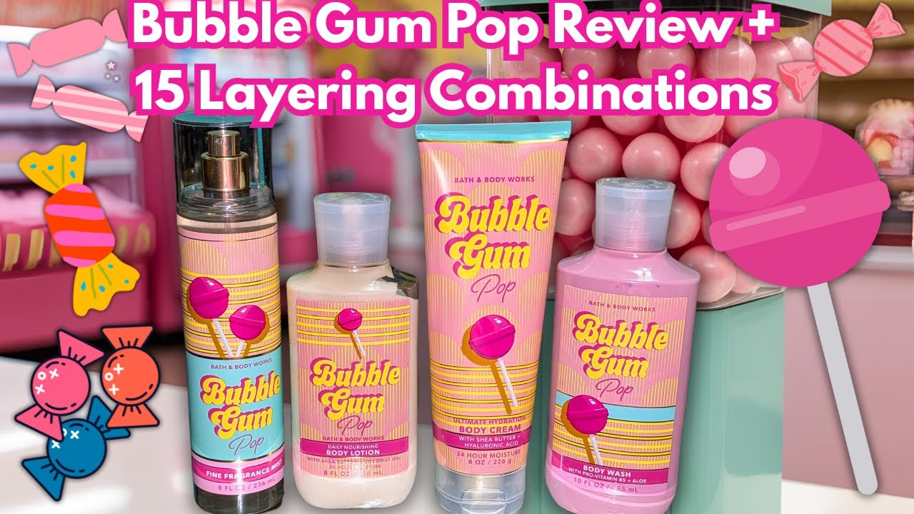 (Review) 🩷 Bubble Gum Pop Body Care! + 15 Layering Combinations! ▌Bath & Body Works #reviews