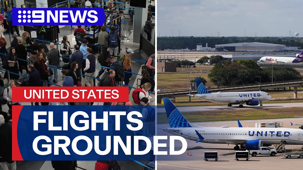 More than 1,000 flights grounded in the U.S. | 9 News Australia