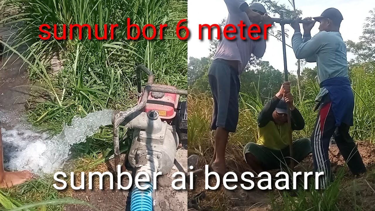 ngebor sumur 6 meter.. dapat sumber besar,melimpah ruah