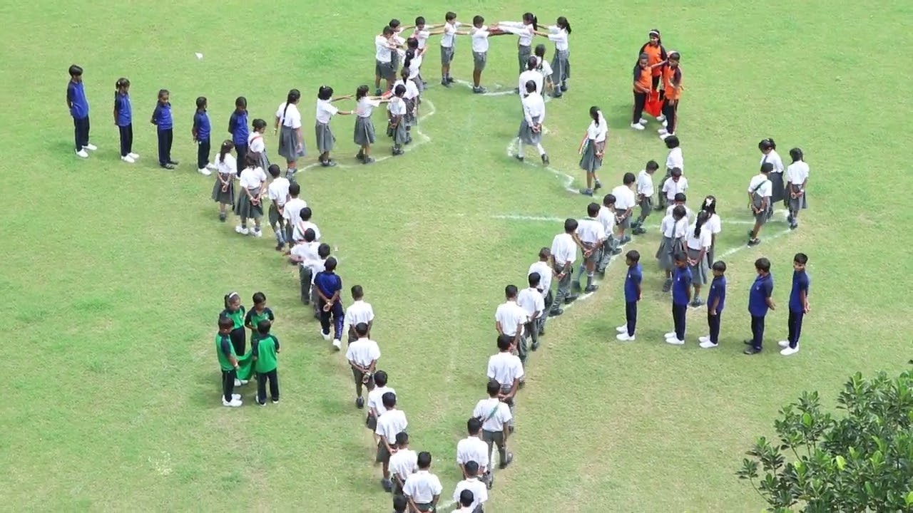 Human Chain Indian Map Made by the students of Yash International School