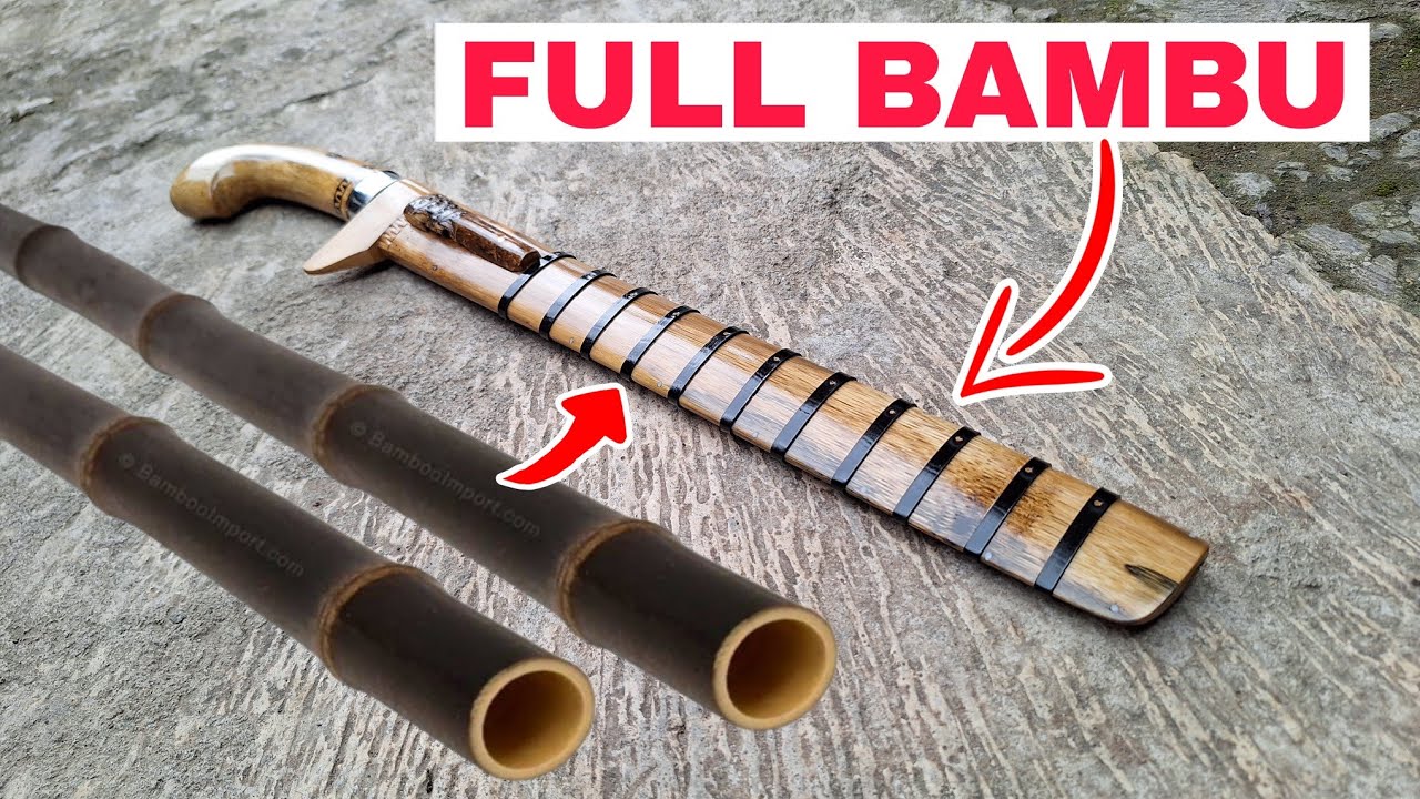 Cara membuat gagang dan sarung golok dari bambu