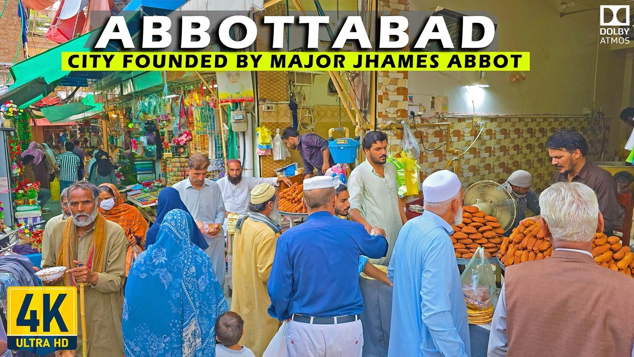 🇵🇰 City Named After a British Officer | Abbottabad’s Historic Bazaar 4k WALK & CAPTIONS